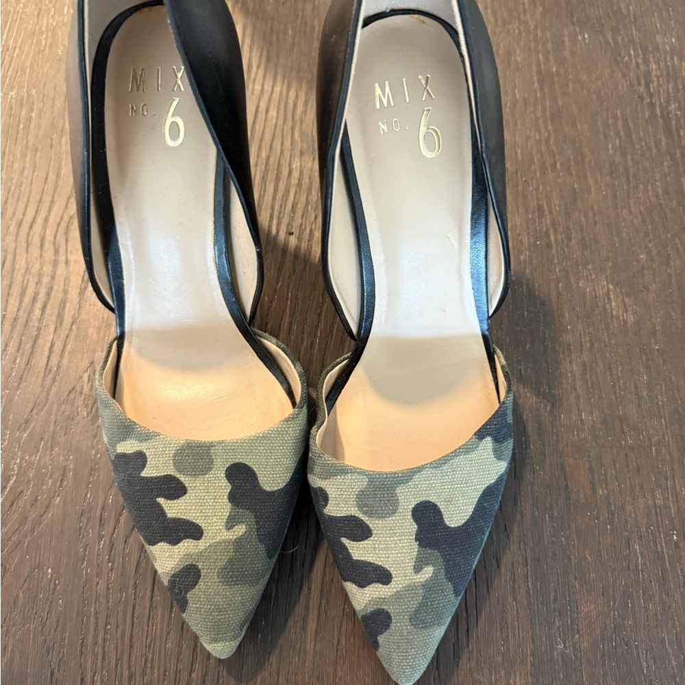 Mix No. 6 Green and Black Camouflage Heels